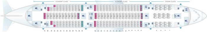 royal jordanian b787 dreamliner seat plan business class cabin